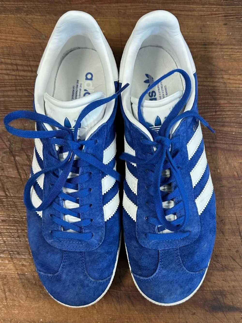 adidas Originals Gazelle Royal Blue White Gold S76227 Men's Size 7